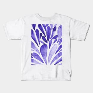 Watercolor artistic drops -electric blue Kids T-Shirt